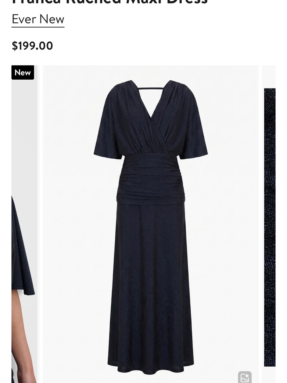 Ever New Midnight Navy Ruched Backless Maxi Dress